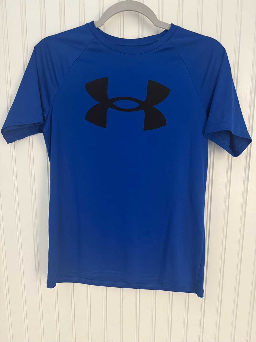 Under Armour Boys Royal Blue Short Sleeve Performance Tee with Black Logo